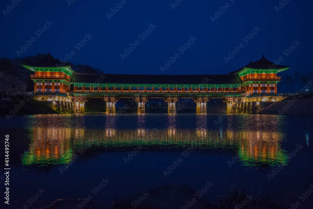 The night view of Woljeonggyo Bridge in Gyeongju, Korea The night view of Woljeonggyo Bridge in Gyeongju, Korea