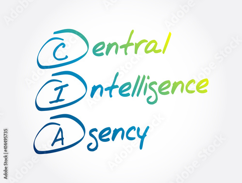 CIA - Central Intelligence Agency acronym, concept background