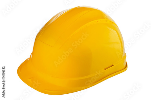 Yellow helmet isolated on white