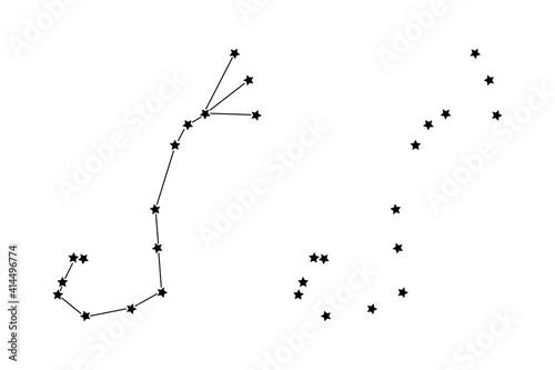 zodiac constellation Scorpio, vector illustration.