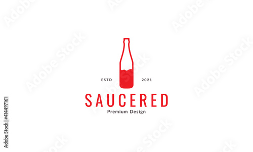 red bottle simple sauce modern logo design vector icon symbol illustration