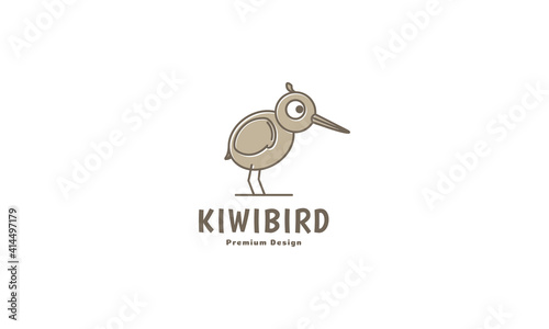 bird kiwi cartoon cute logo design vector icon symbol illustration