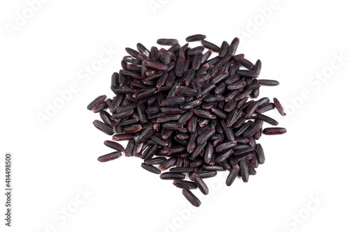 Black rice on the white bac...