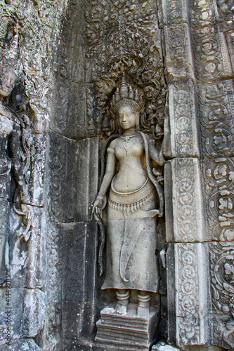 Statue in traditional dress of the Bayon Temple, Cambodia 