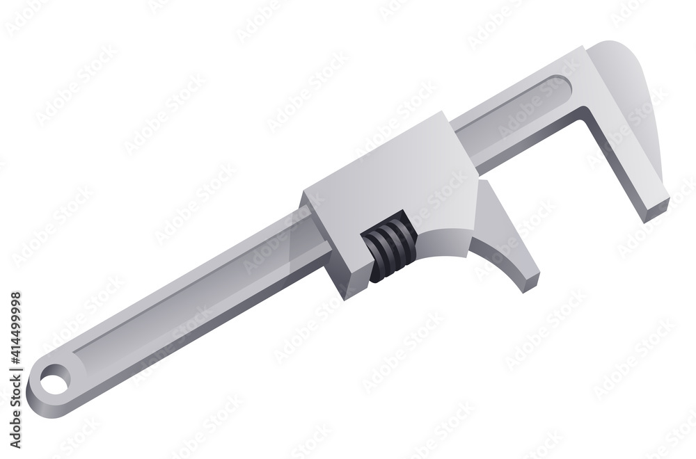 Spanner pipe wrench - isolated illustration Spanner pipe wrench - isolated illustration