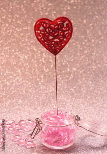 Red carved heart as a symbol of love for valentine's day