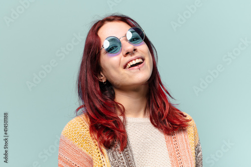 tty hippie student  woman smiling photo