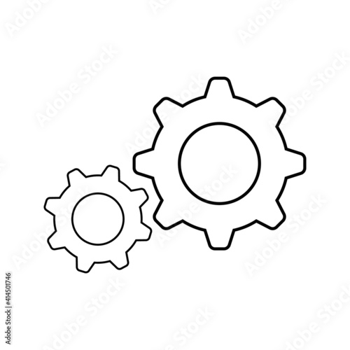 Service tool icon. Isolated flat gear 