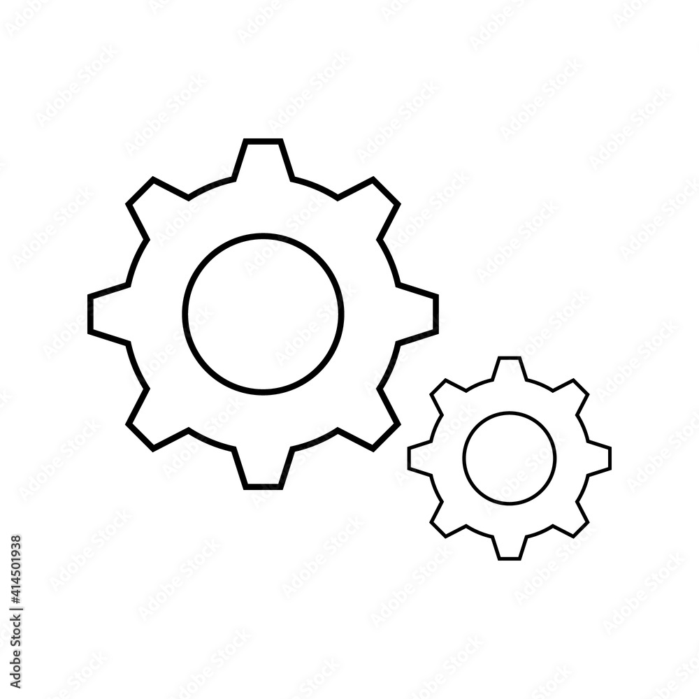 Service tool icon. Isolated flat gear Service tool icon. Isolated flat gear
