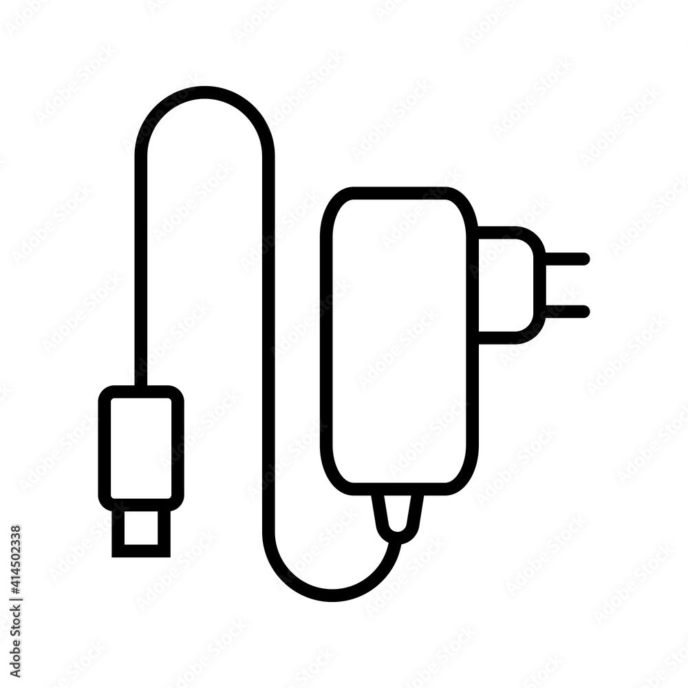 charger Flat icon on white background charger Flat icon on white background