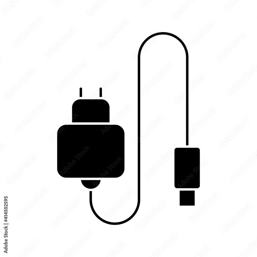 charger Flat icon on white background charger Flat icon on white background