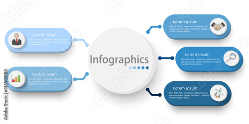Vector abstract illustration. Infographics. Five options.