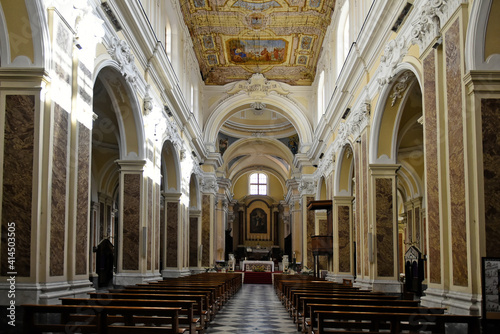 Interior of the Cathedral of Sant'Agata dei Goti, an old town in the province of Benevento, Italy. © Giambattista