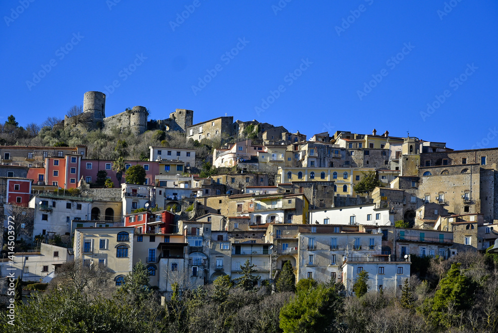 Panoramic view of Pietravairano a medieval village in the province of Caserta, Italy. Panoramic view of Pietravairano a medieval village in the province of Caserta, Italy.