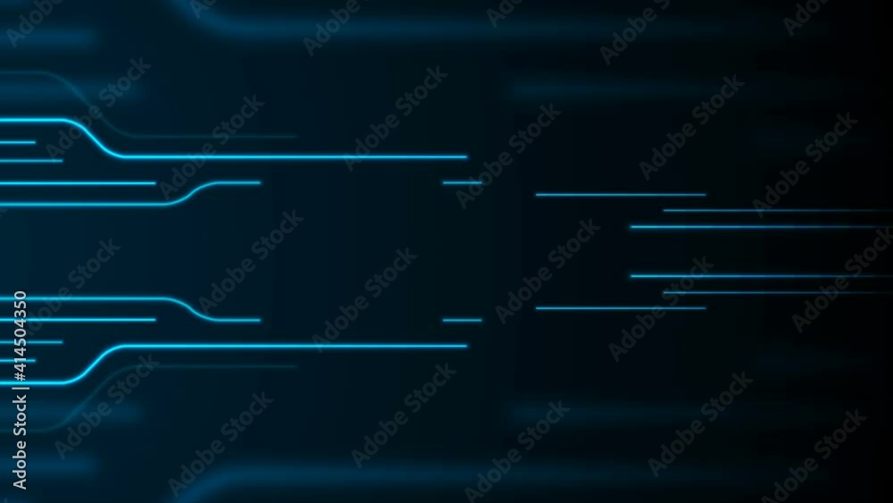 Glowing blue neon circuit board lines abstract motion design. Technology background. Video animation Ultra HD 4K 3840x2160