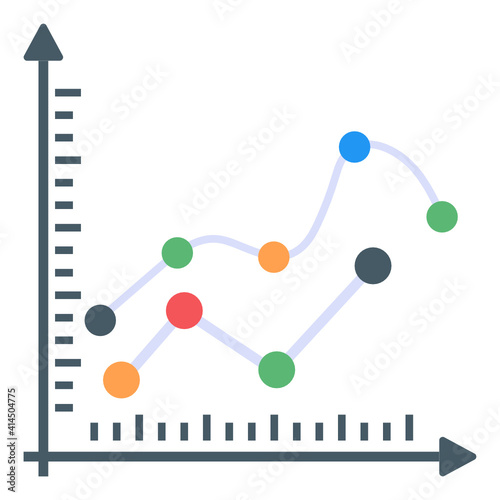 
A flat icon of graphical representation
