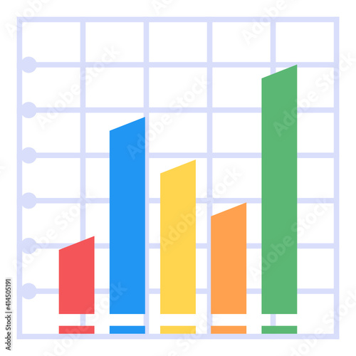  Graphical representation of a vertical chart  called a vertical column graph  