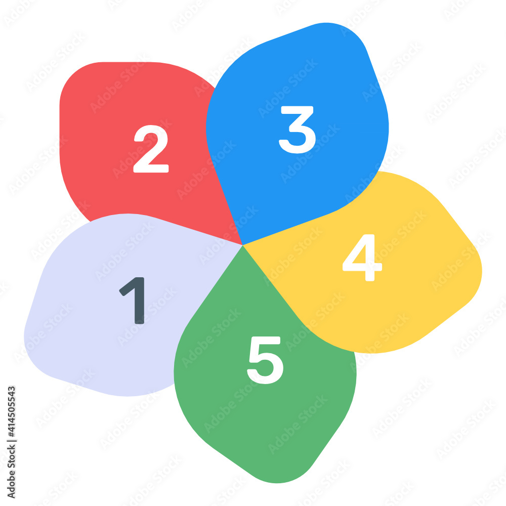 A petals chart with floral infographic, flat icon
A petals chart with floral infographic, flat icon