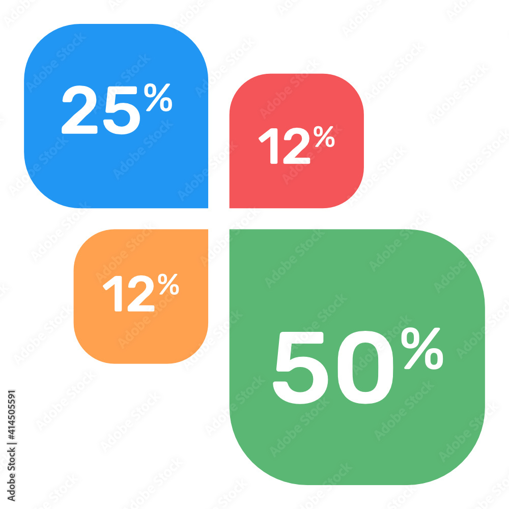A petals chart with floral infographic, flat icon
A petals chart with floral infographic, flat icon