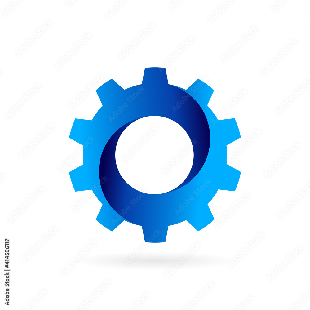 blue gear logo vector symbol