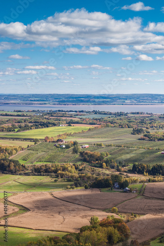 Canada, Nova Scotia, Canning. The Lookoff, elevated view of the Annapolis Valley in autumn. © Danita Delimont