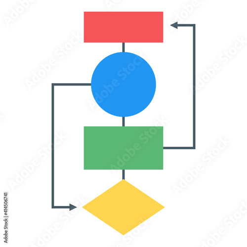  An algorithm infographic icon in flat editable design  © SmashingStocks