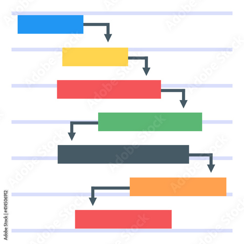 
A perfect gantt graph icon in flat design
