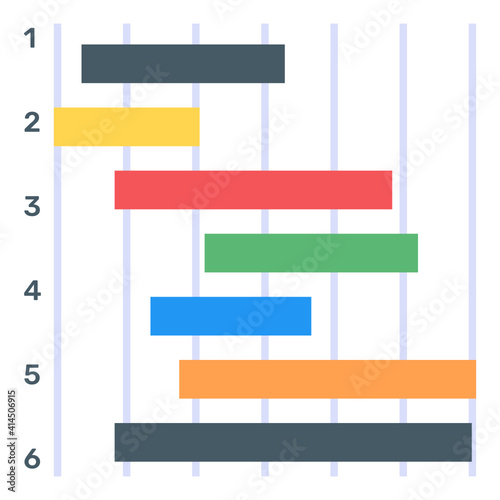 
A perfect gantt graph icon in flat design

