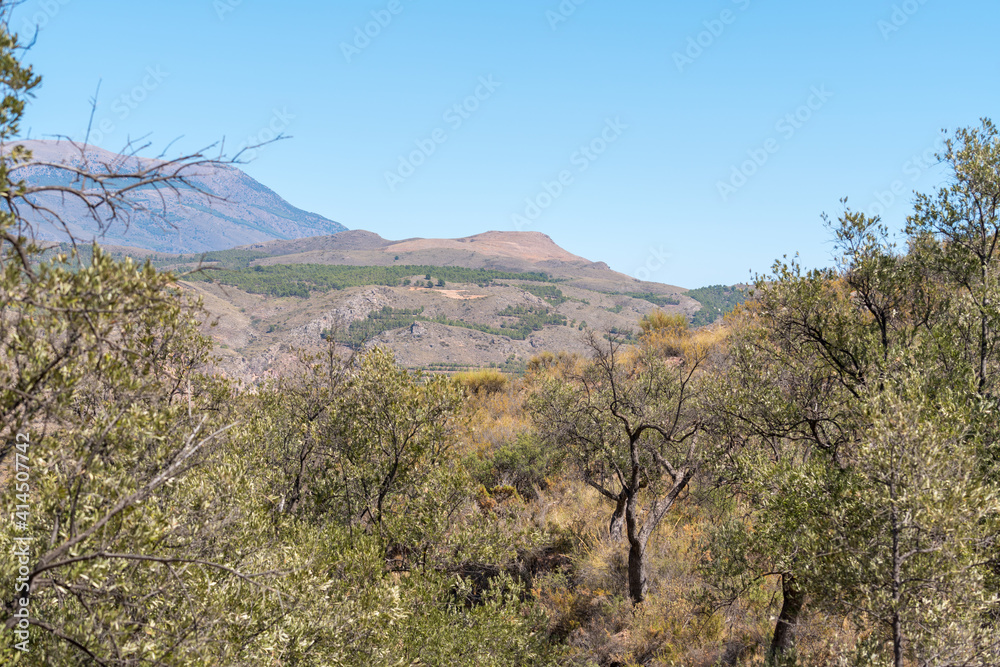 Mountainous landscape of La Alpujarra in southern Spain