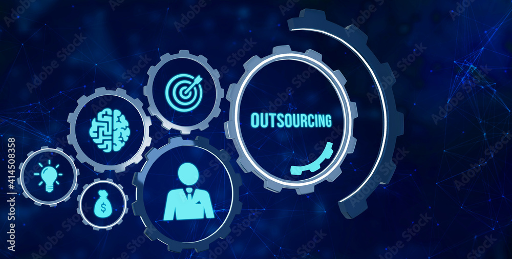Internet, business, Technology and network concept. Outsourcing Human Resources