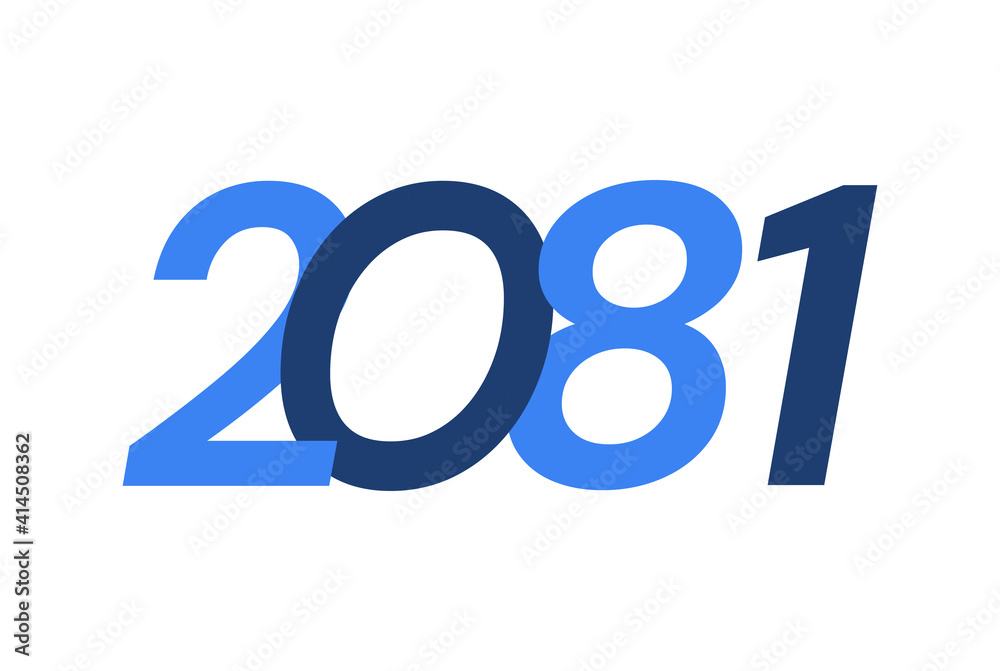 2081 Happy New Year logo design, New Year 2081 modern design isolated on white background 2081 Happy New Year logo design, New Year 2081 modern design isolated on white background