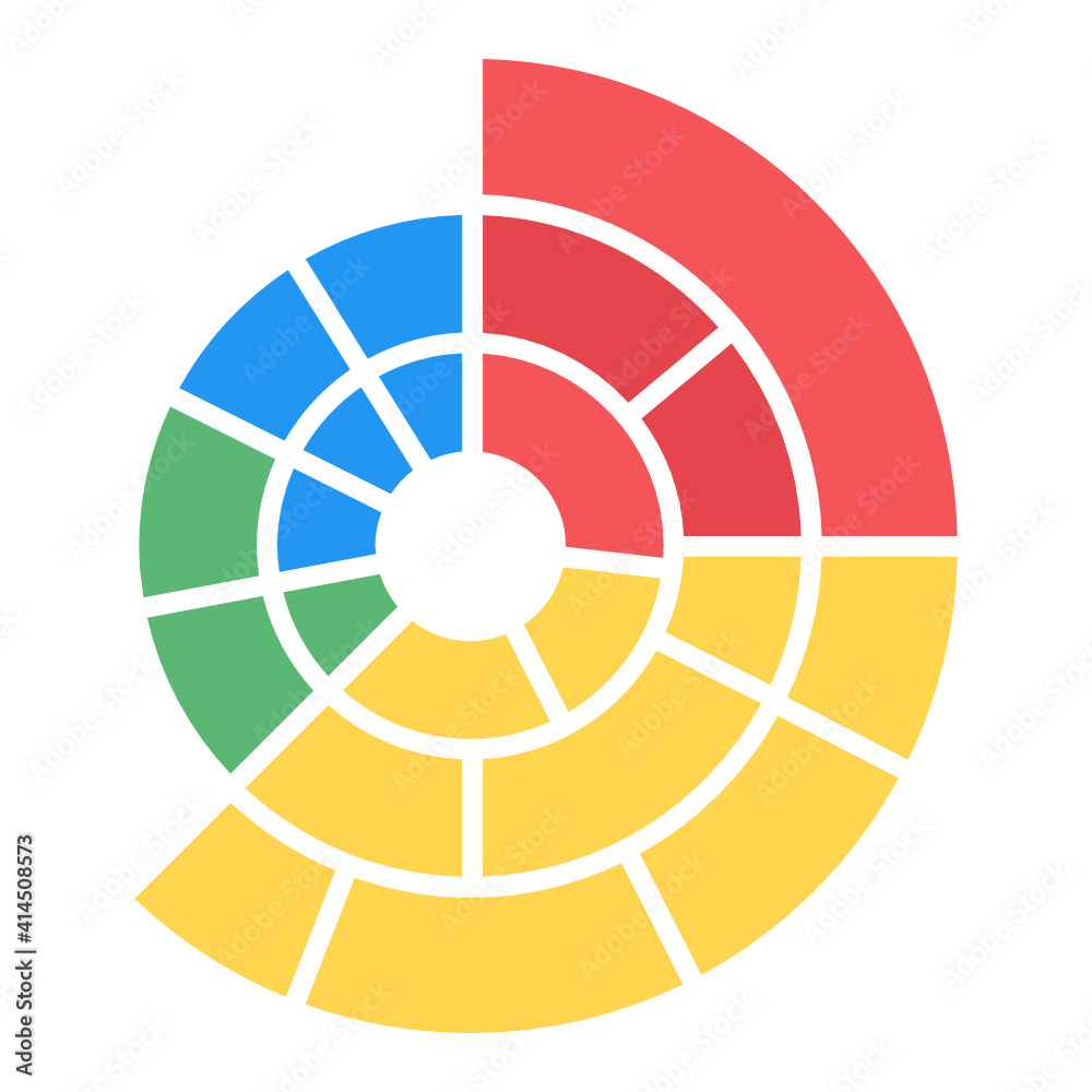 A flat pie chart icon in editable design
A flat pie chart icon in editable design