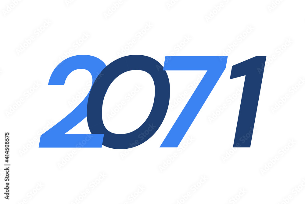 2071 Happy New Year logo design, New Year 2071 modern design isolated on white background 2071 Happy New Year logo design, New Year 2071 modern design isolated on white background