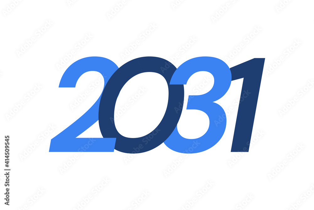 2031 Happy New Year logo design, New Year 2031 modern design isolated on white background