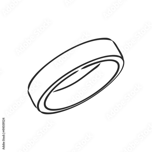 Continuous line circle. Minimalism art. Vector illustration. ring vector sketch on white background