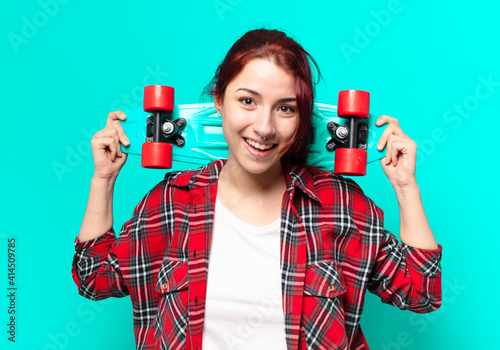 tty woman with a skateboard photo