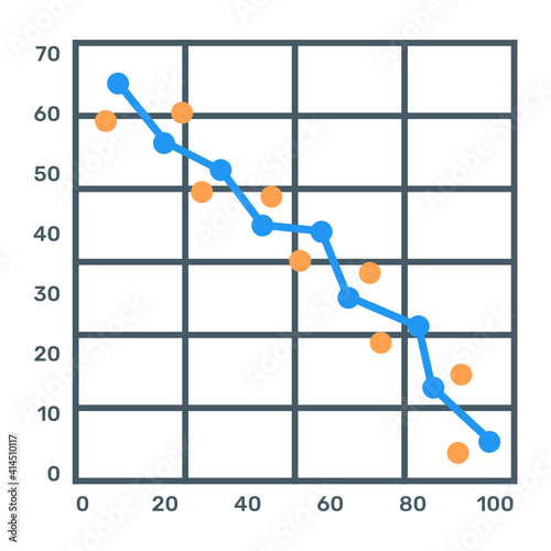 
Icon of scatter line graph in editable quality visual
