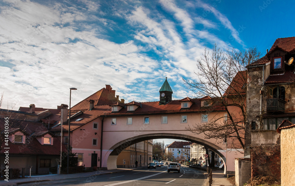 old bridge in the European city