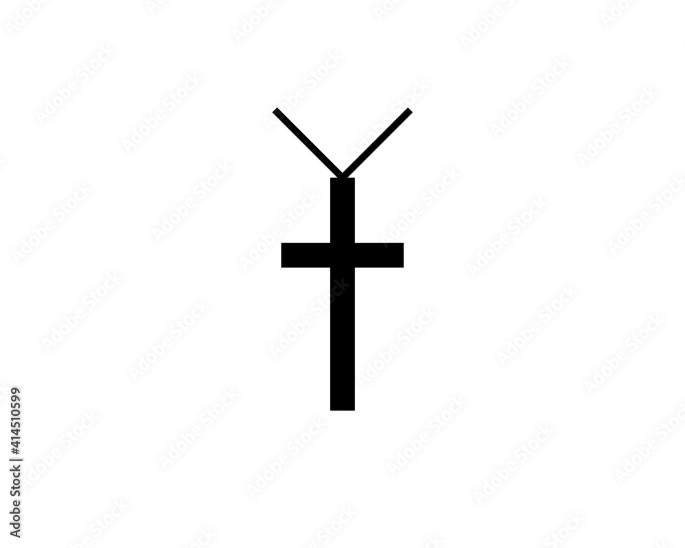 Religion cross icon vector illustration on white background . Christian cross icon