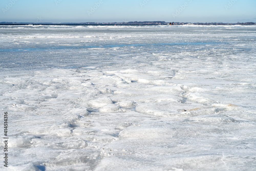  Ice covering an ocean bay. Picture from Lomma, southern Sweden