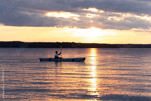 Kayaking in sunset  © Jarno