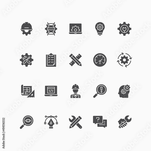 Set of engineering icons.