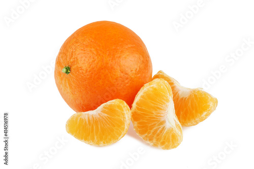 Mandarin  the Mandarin slices isolated on white background