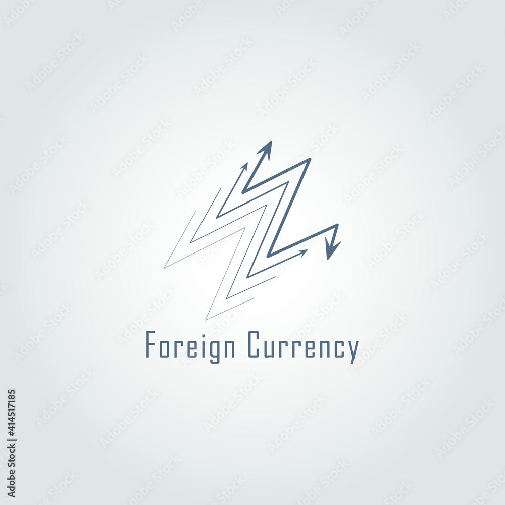 Black foreign currency logo design and text with grey gradient background Black foreign currency logo design and text with grey gradient background