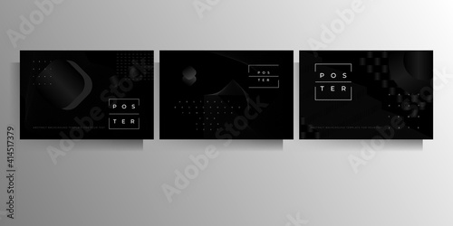 Cover for poster, flyer, banner, brochure a set of templates. Geometric strict vector design in black colors.