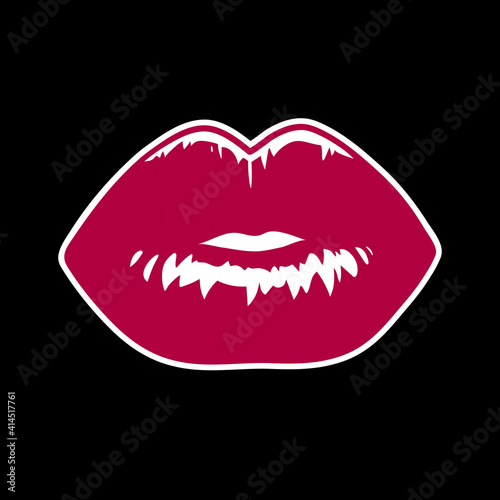 Wallpaper Mural beautiful female plump red lips Torontodigital.ca