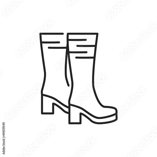 High heel boots color line icon. Pictogram for web page, mobile app, promo.