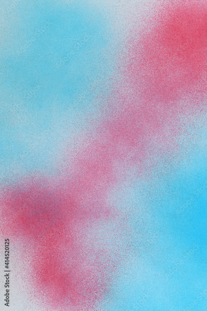 spray paint red and blue on a white paper background