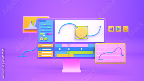 Animation software 3D illustration 