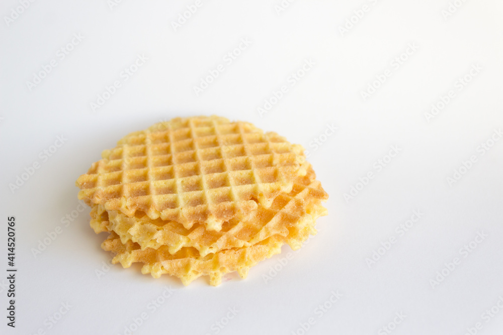 Belgian waffles thin, taste concept Belgian waffles thin, taste concept